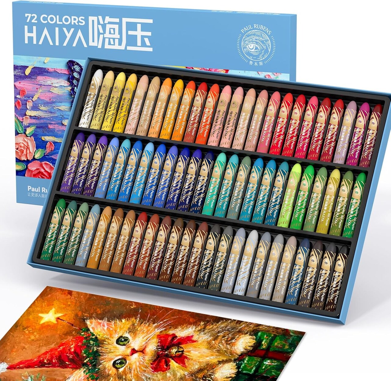 Oil Pastel, 72 Vibrant Colors Soft Oil Pastel Set, Creamy texture Easy to Blend Oil Pastels professional, Bullet Heads Oil Pastels for Artists, Painting, Drawing, Beginners (New Packaging)